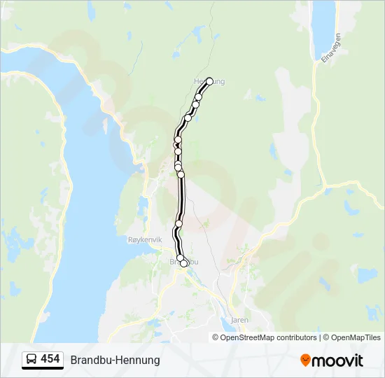 454 Bus Line Map
