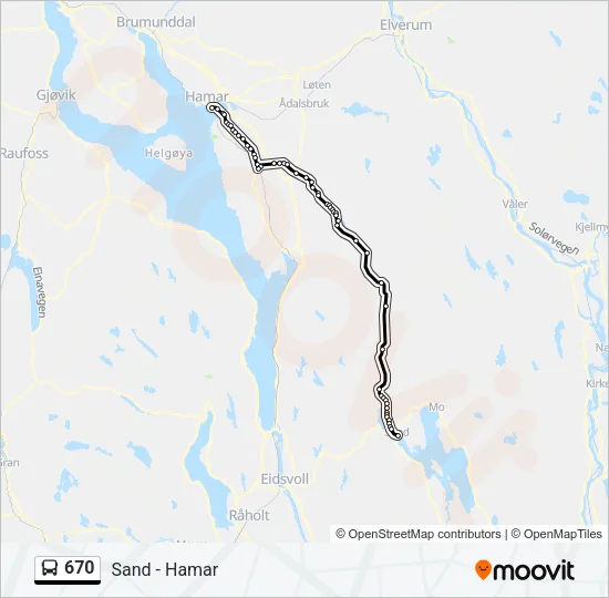 670 Bus Line Map