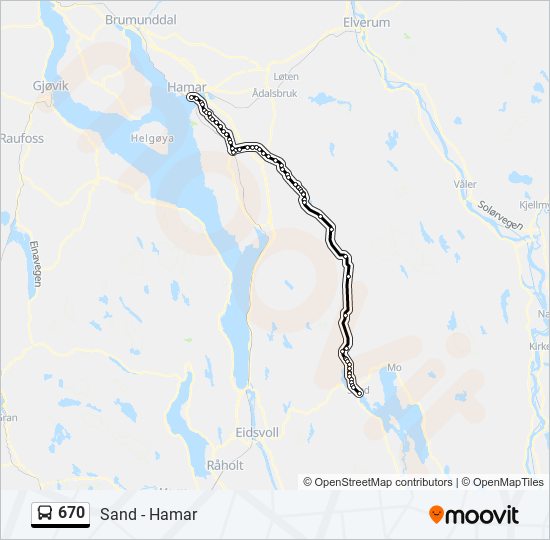 670 bus Line Map