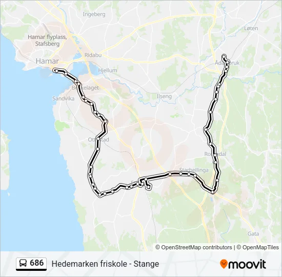 686 Bus Line Map
