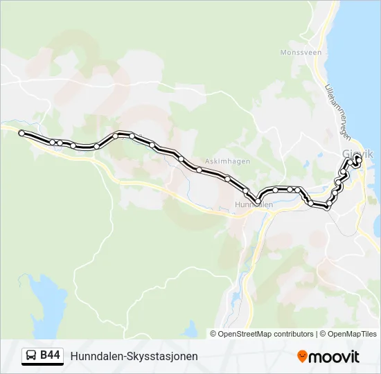 B44 Bus Line Map