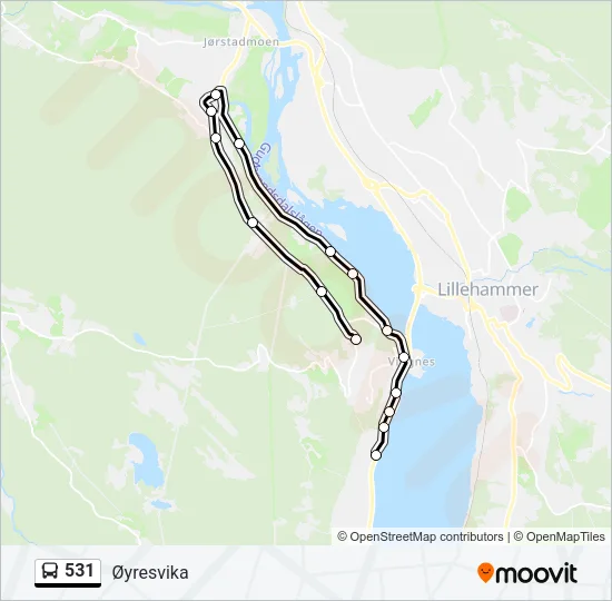531 Bus Line Map