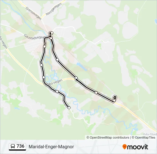 736 Bus Line Map
