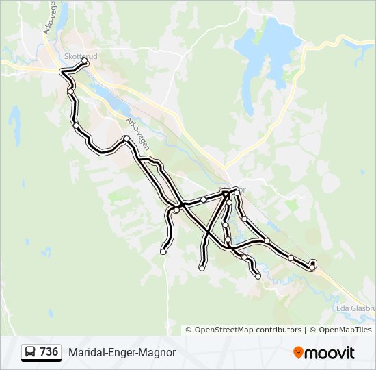 736 bus Line Map