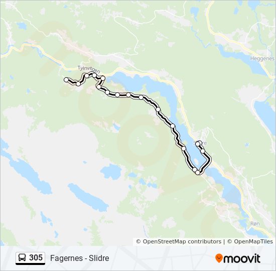 305 bus Line Map