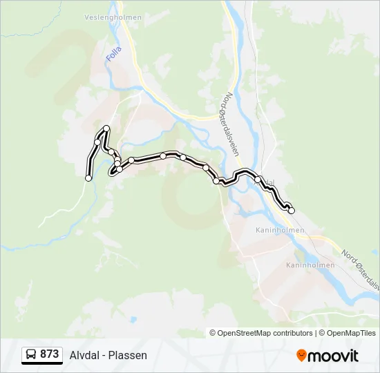 873 Bus Line Map