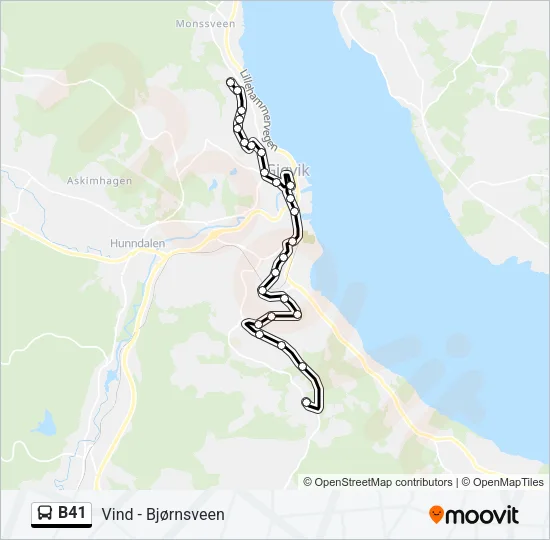 B41 Bus Line Map