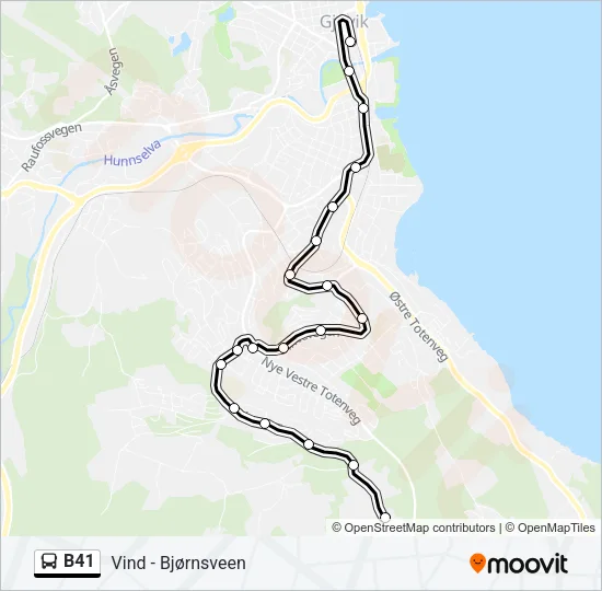 B41 Bus Line Map