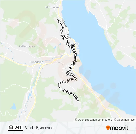B41 Bus Line Map