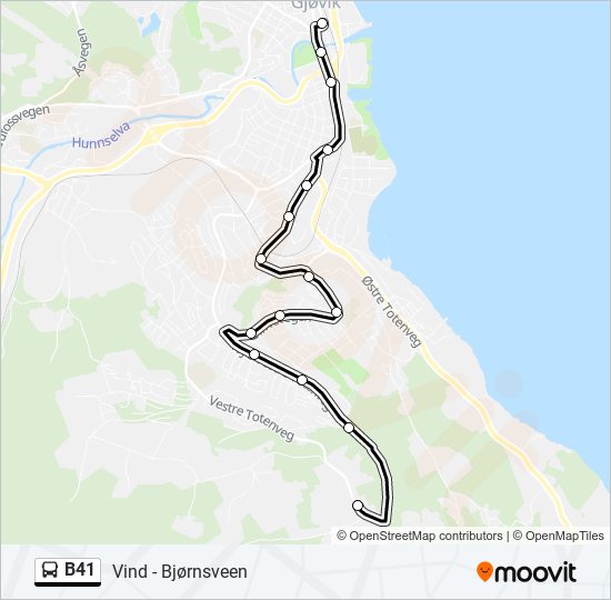 B41 bus Line Map