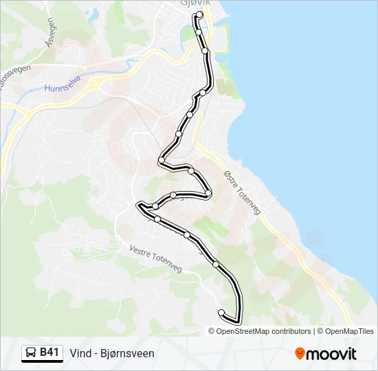 B41 Bus Line Map