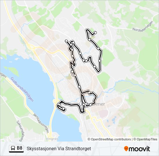 B8 Bus Line Map