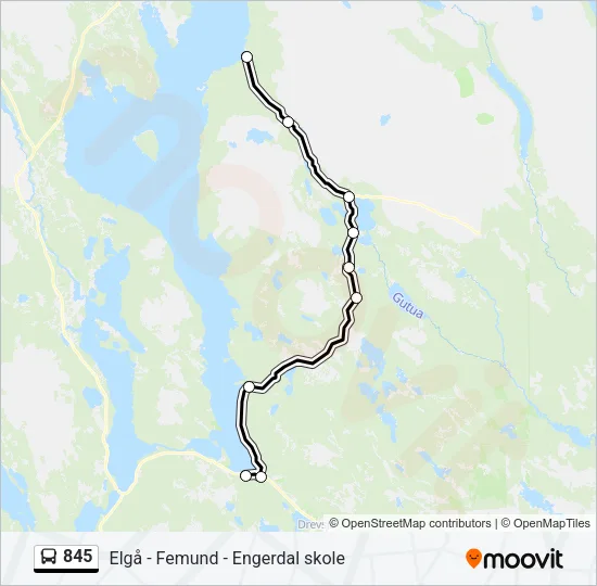 845 Bus Line Map