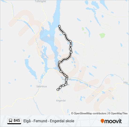 845 bus Line Map
