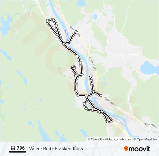 796 Bus Line Map