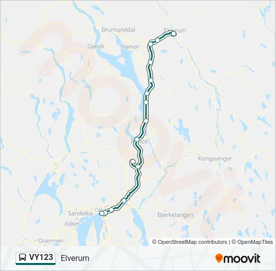 VY123 Bus Line Map