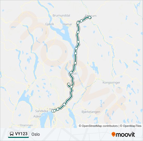 VY123 bus Line Map