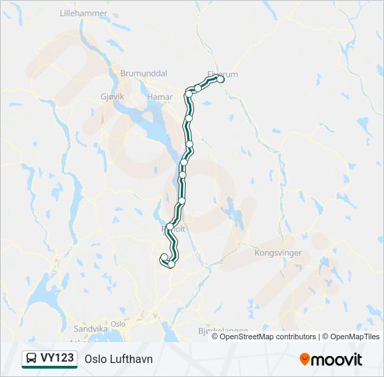 VY123 Bus Line Map