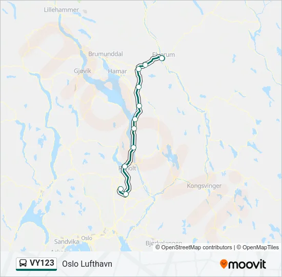 VY123 buss Linjekart