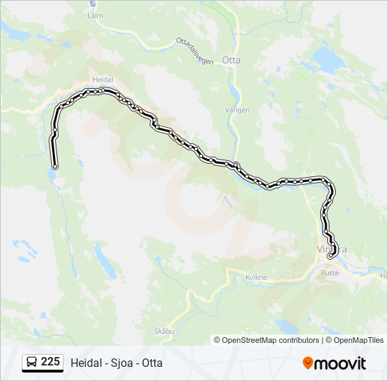 225 bus Line Map