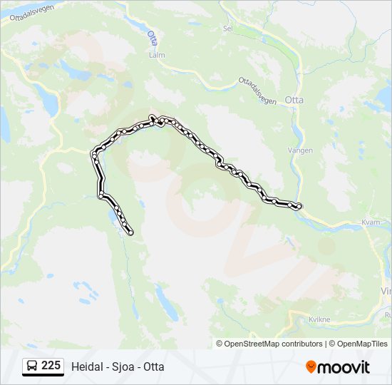 225 bus Line Map