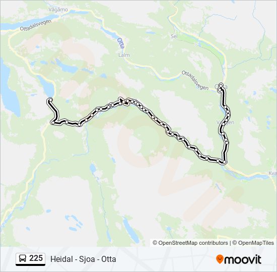 225 bus Line Map