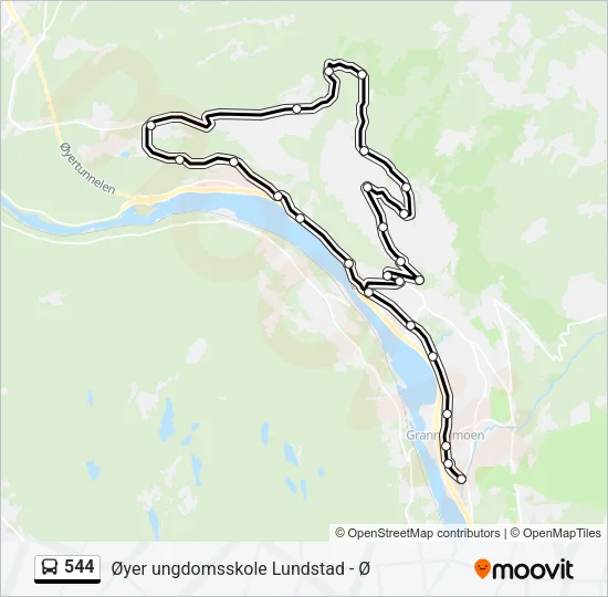 544 Bus Line Map