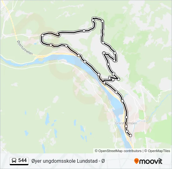 544 Bus Line Map