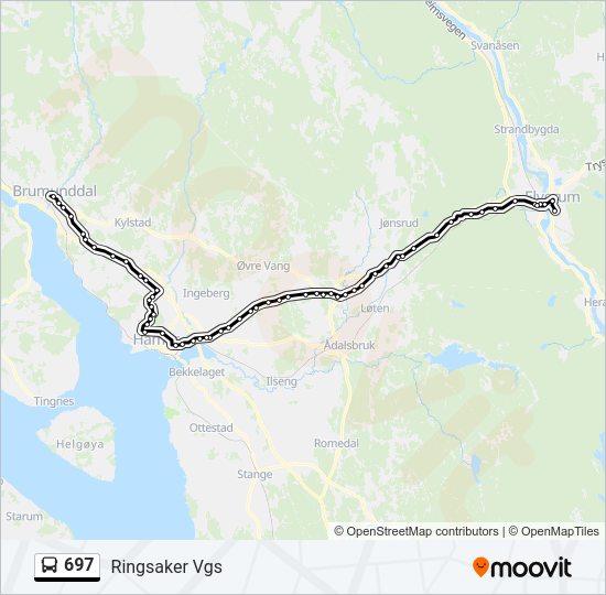 697 bus Line Map