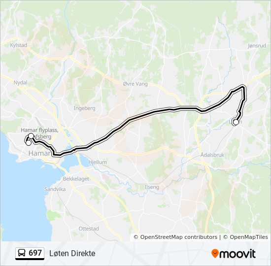 697 bus Line Map