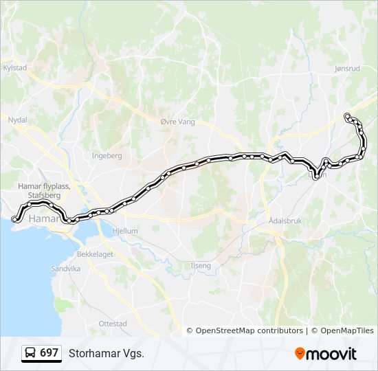 697 bus Line Map