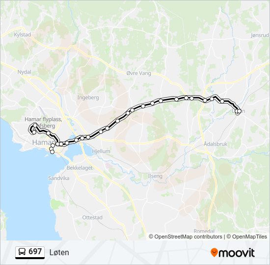 697 bus Line Map