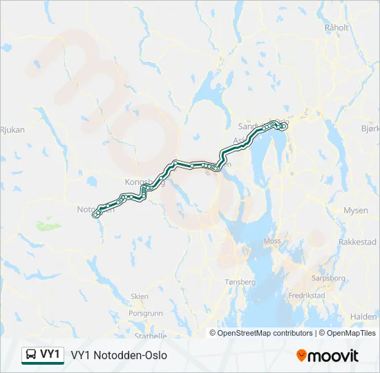 VY1 Bus Line Map