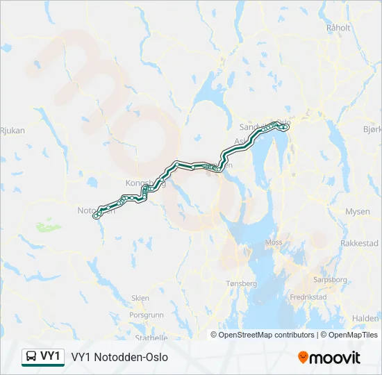 VY1 Bus Line Map
