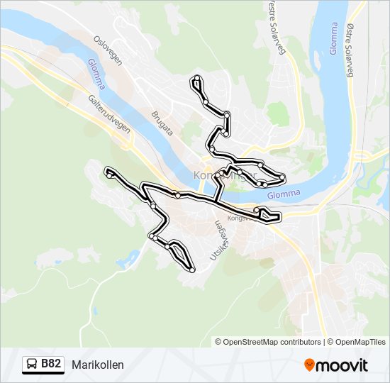 B82 bus Line Map