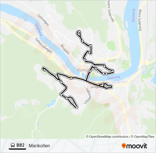 B82 Bus Line Map