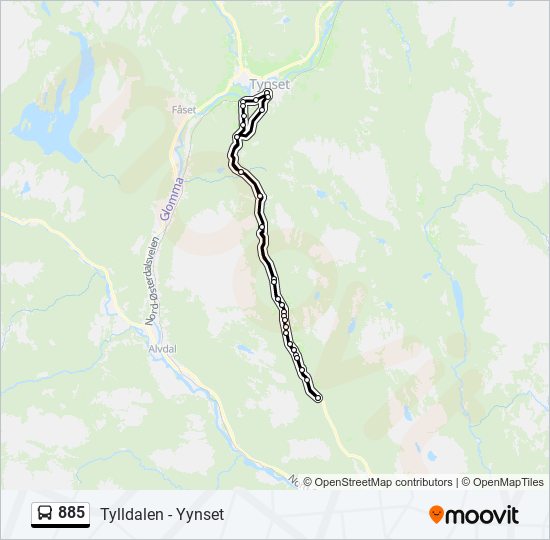 885 bus Line Map