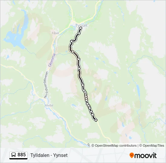885 Bus Line Map