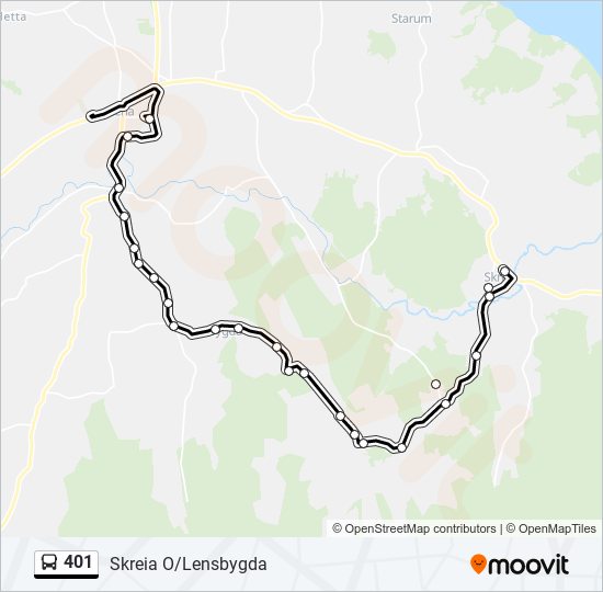 401 bus Line Map