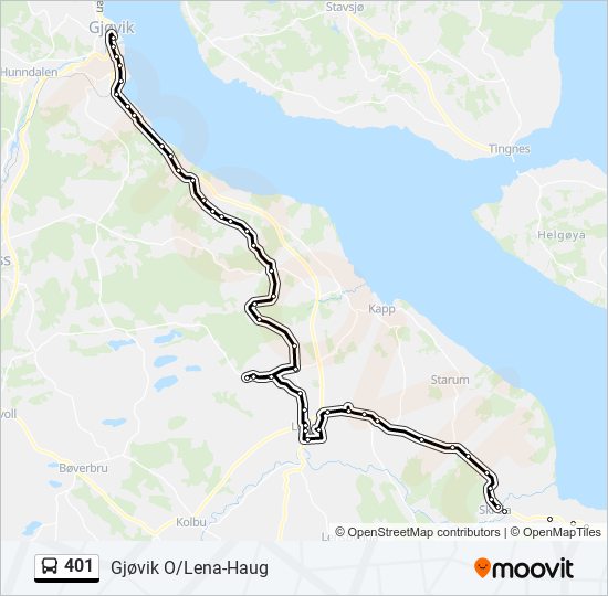 401 bus Line Map