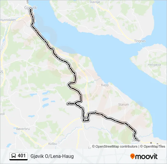 401 Bus Line Map