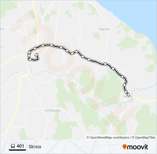 401 bus Line Map