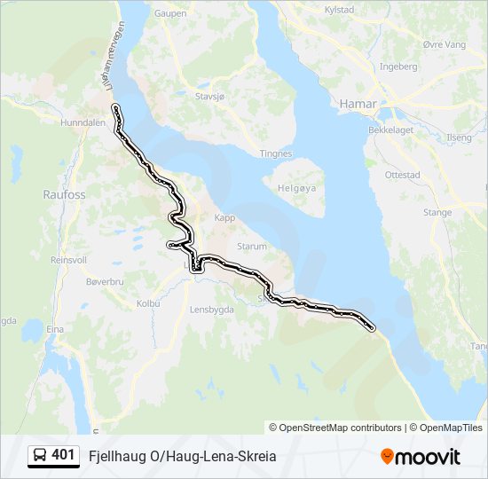 401 bus Line Map