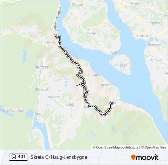 401 bus Line Map