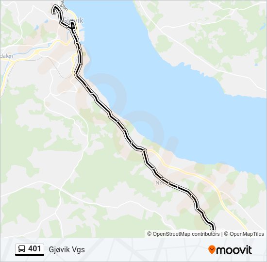 401 bus Line Map