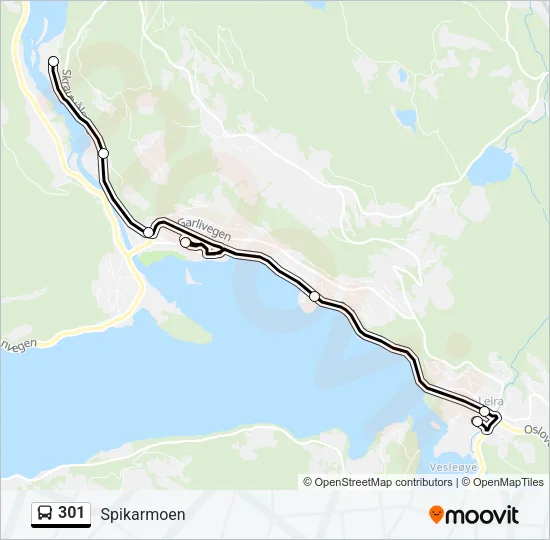 301 Bus Line Map