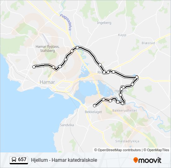 657 bus Line Map