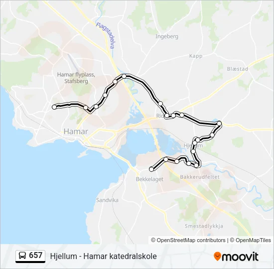 657 Bus Line Map