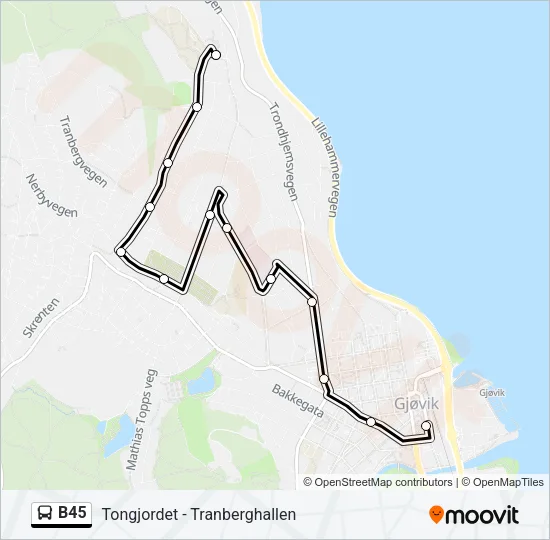 B45 Bus Line Map