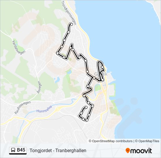 B45 bus Line Map